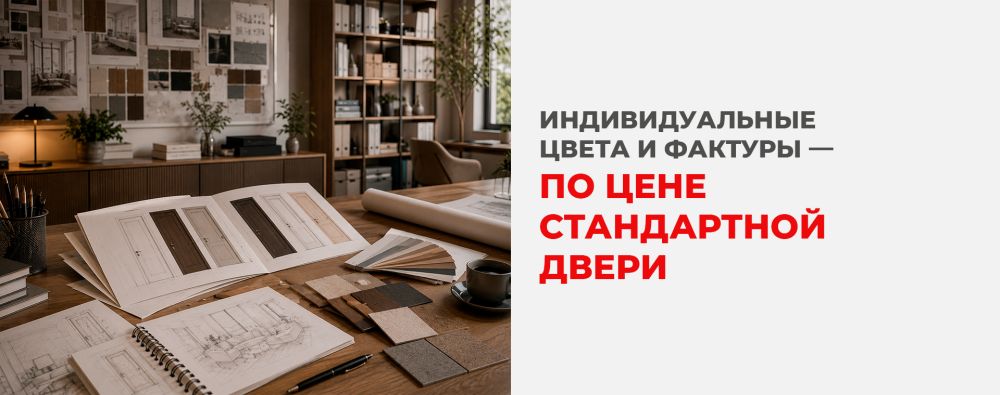 Индивидуальные цвета и фактура — по цене стандартной двери